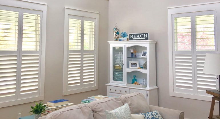 Polywood shutters in Honolulu living room